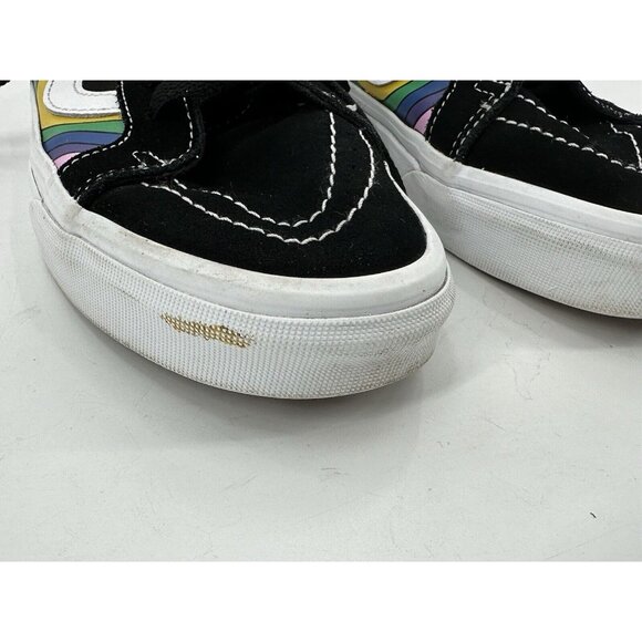 Vans Off the Wall Sk8-Hi Reissue Black Suede Rainbow Leather Sneakers M 8.5 W 10 - Picture 8 of 13